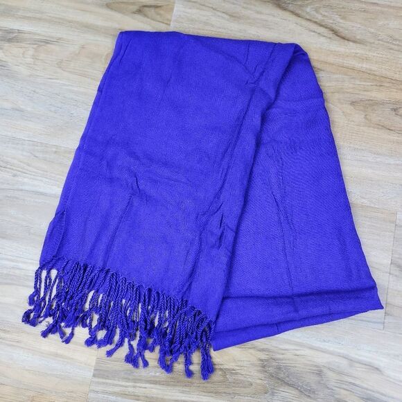 💜Vintage Purple Lightweight Pashmina Wrap/Shawl/Scarf - Picture 5 of 6